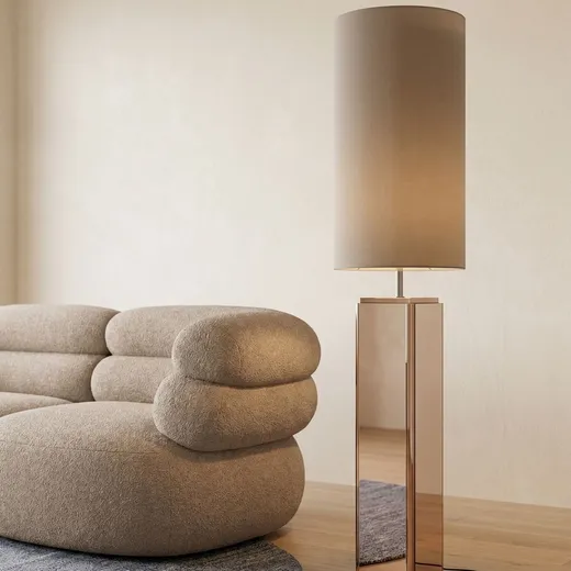 Lampa podłogowa CUBE 130 cm - brązowy/lustrzany