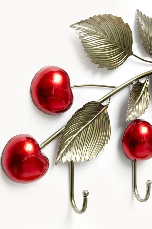 Wieszak ścienny CHERRIES - zielony/czerwony