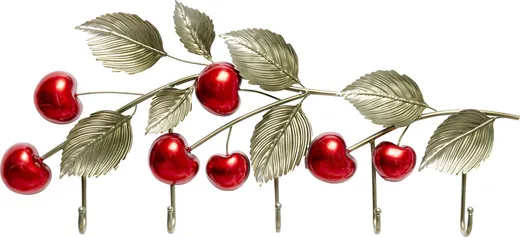 Wieszak ścienny CHERRIES - zielony/czerwony