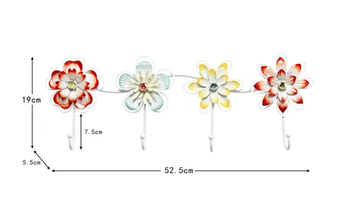 Wieszak ścienny BLOOMS - wielokolorowy