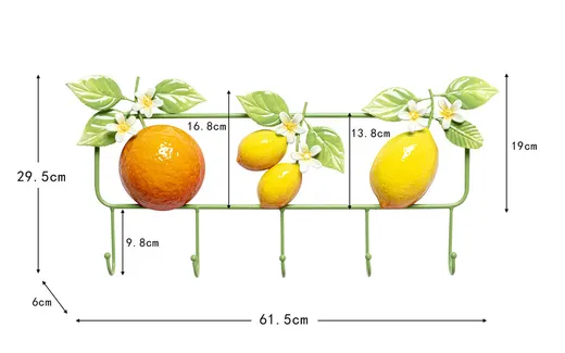 Wieszak ścienny CITRUS - zielony/żółty