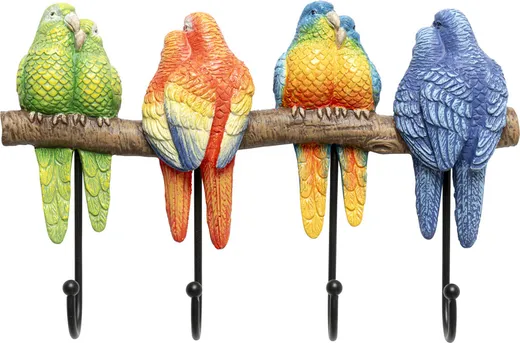 Wieszak ścienny PARROTS LOVE - wielokolorowy