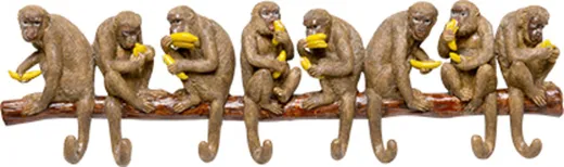 Wieszak ścienny MONKEY LUNCH - brązowy