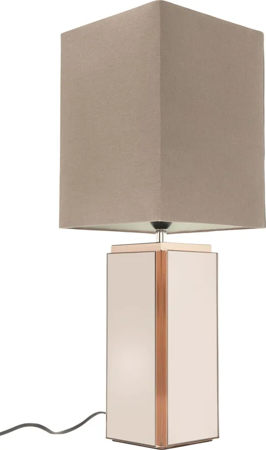 Lampa stołowa CUBE 60 cm - brązowy/lustrzany