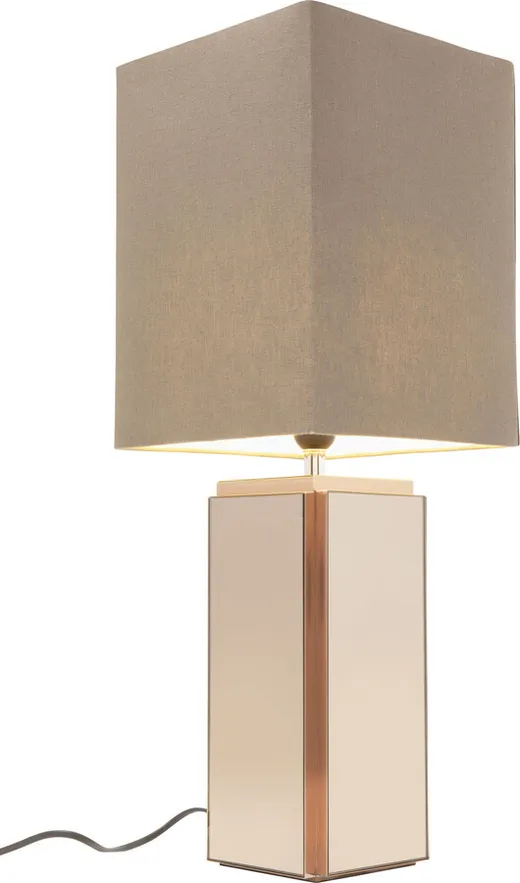 Lampa stołowa CUBE 60 cm - brązowy/lustrzany