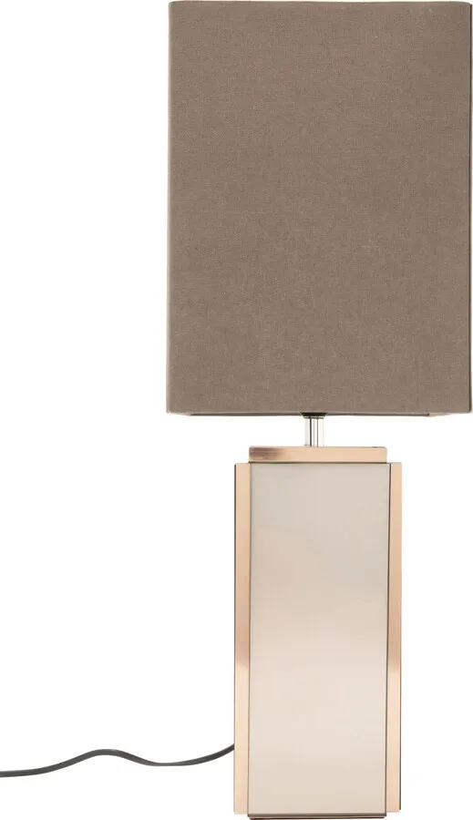 Lampa stołowa CUBE 60 cm - brązowy/lustrzany