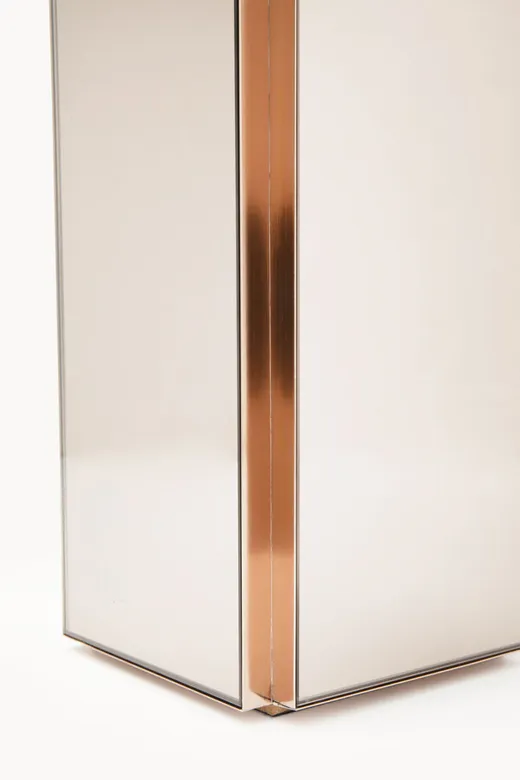 Lampa stołowa CUBE 60 cm - brązowy/lustrzany