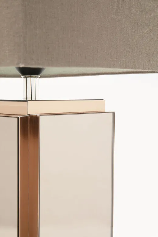 Lampa stołowa CUBE 60 cm - brązowy/lustrzany