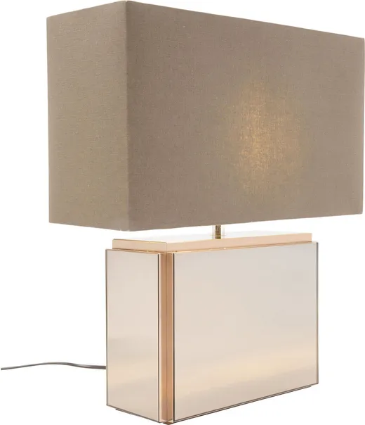 Lampa stołowa CUBE 47 cm - brązowy/lustrzany