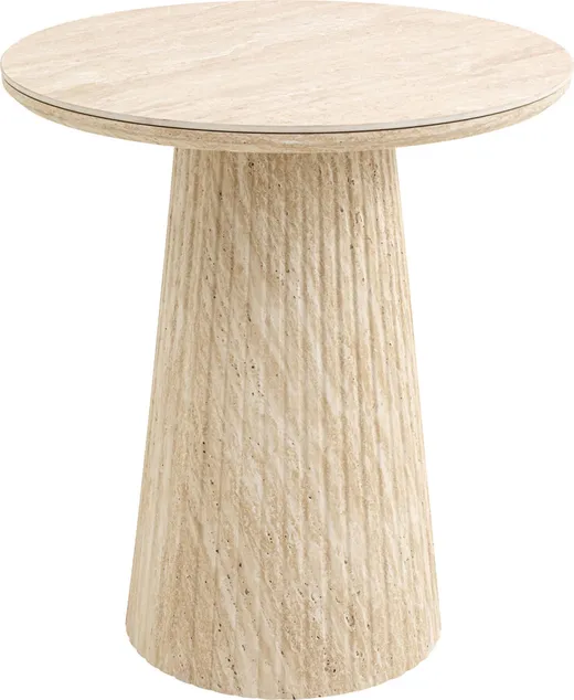 Stolik boczny okrągły ALMA 50 cm - beżowy