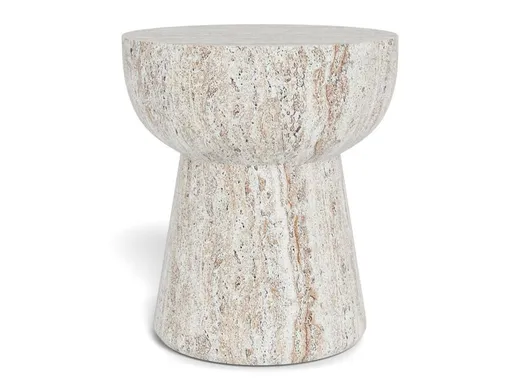 Stolik boczny okrągły CABRA 40 cm - beżowy