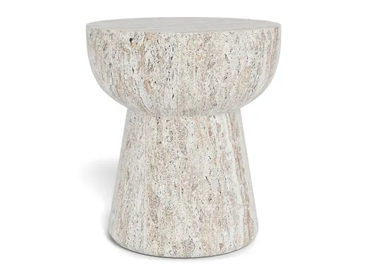 Stolik boczny okrągły CABRA 40 cm - beżowy