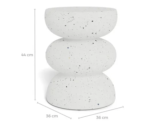 Stolik boczny okrągły INCA 36 cm - biały