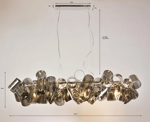 Lampa wisząca TUBES - srebrny