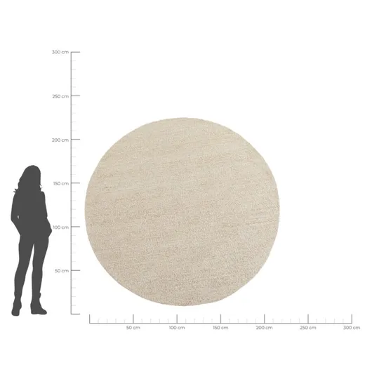 Dywan okrągły BOUCARA 200 cm - kremowy