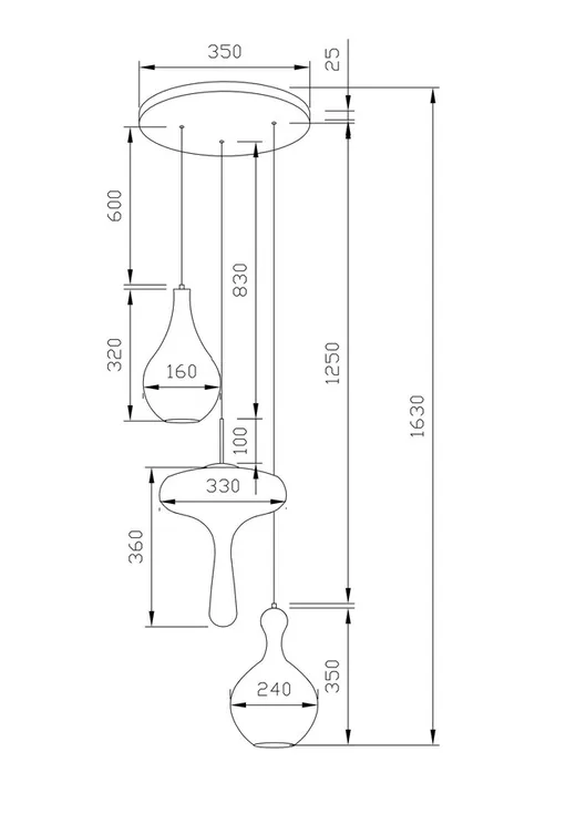 Lampa wisząca GOCCIA 45 cm - szary/srebrny