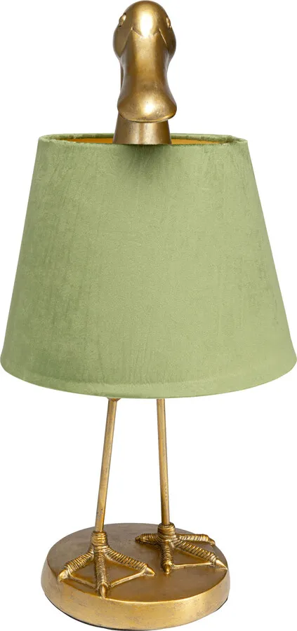 Lampa stołowa DUCK - zielony/złoty
