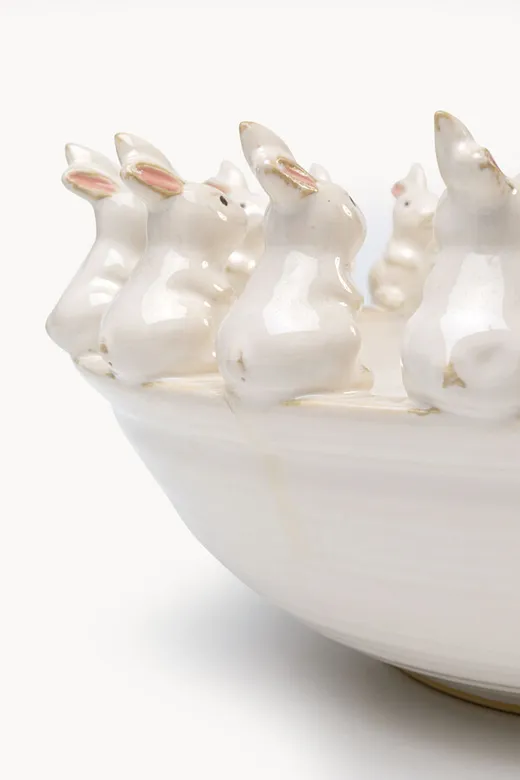 Misa dekoracyjna CUTE BUNNIES 40 cm - biały