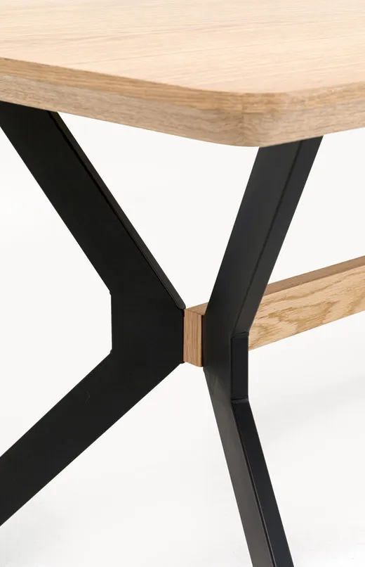 Stół MIDTOWN OAK 160x80 - naturalny/czarny