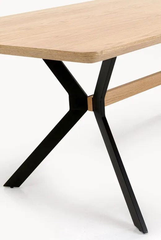 Stół MIDTOWN OAK 220x100 - naturalny/czarny