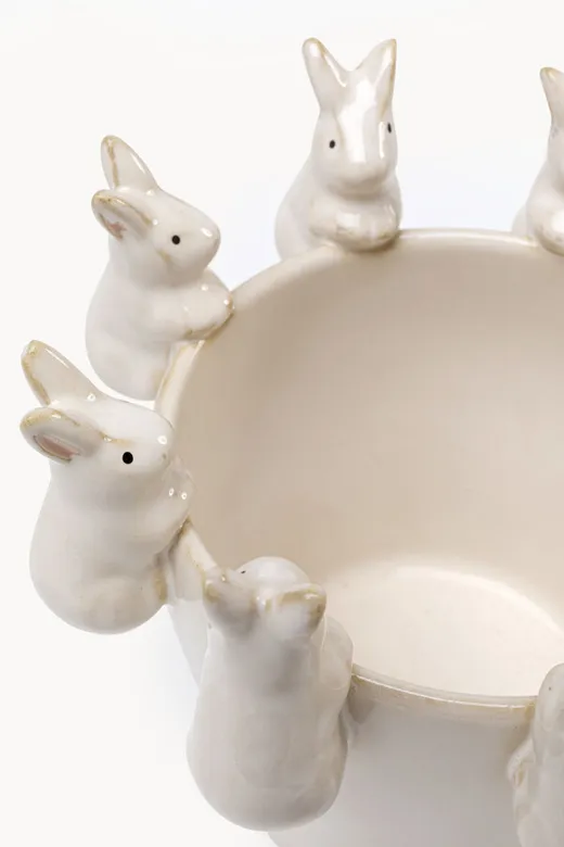 Wazon CUTE BUNNIES 14 cm - biały