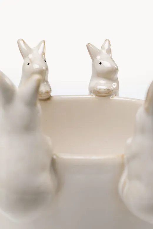 Wazon CUTE BUNNIES 14 cm - biały