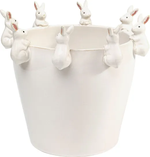 Wazon CUTE BUNNIES 31 cm - biały