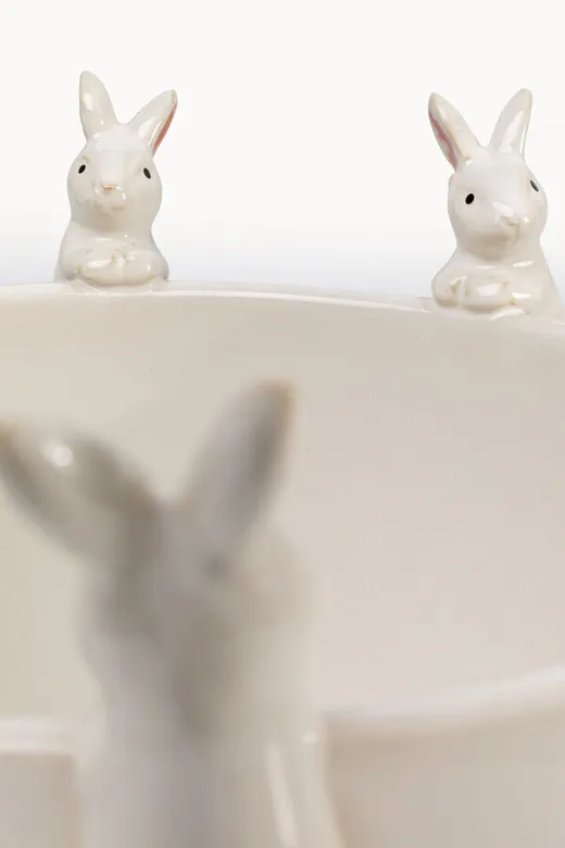 Wazon CUTE BUNNIES 31 cm - biały