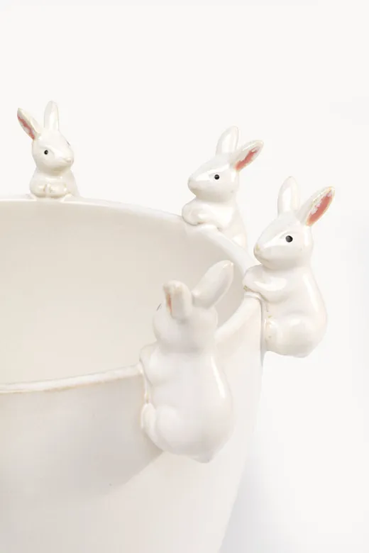 Wazon CUTE BUNNIES 31 cm - biały