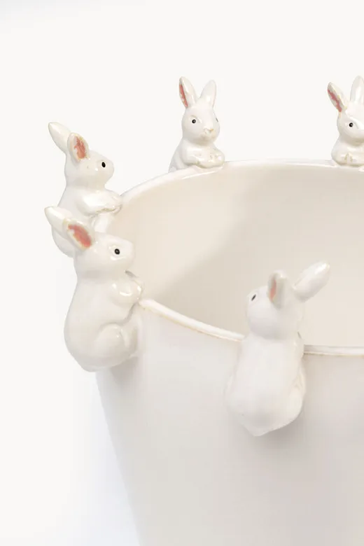 Wazon CUTE BUNNIES 31 cm - biały
