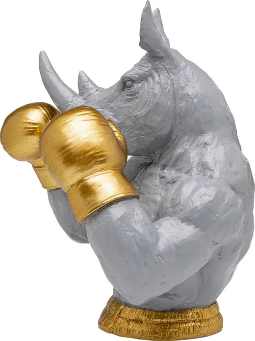 Skarbonka RHINO BOXER 30 cm - szary/złoty