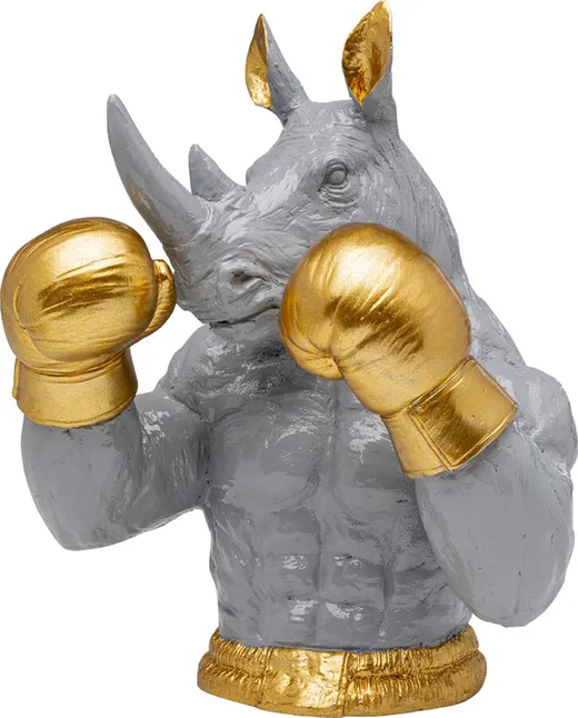 Skarbonka RHINO BOXER 30 cm - szary/złoty