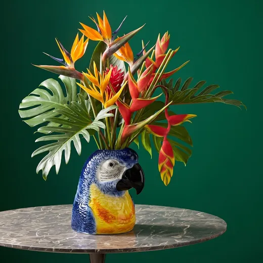 Wazon PARROT 19 cm - niebieski/żółty