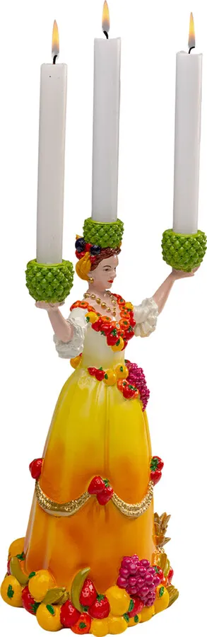 Świecznik PINEAPPLE LADY 36 cm - wielokolorowy