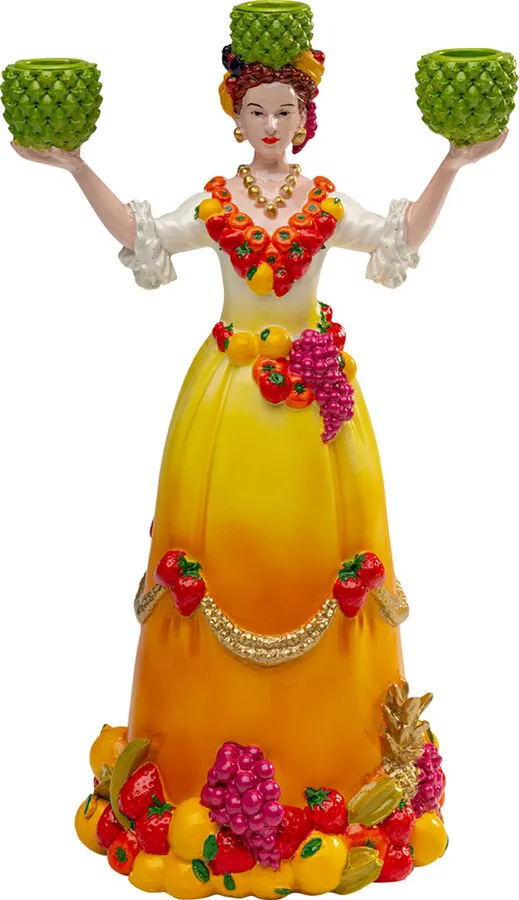 Świecznik PINEAPPLE LADY 36 cm - wielokolorowy