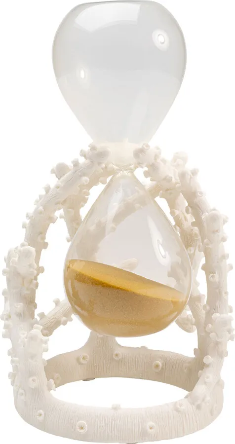 Klepsydra TIME FLIES 25 cm - biały