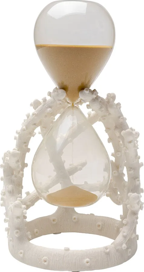 Klepsydra TIME FLIES 25 cm - biały