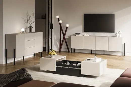 Stolik kawowy rozkładany EKO 96 90x58 - kaszmir/czarny onyx