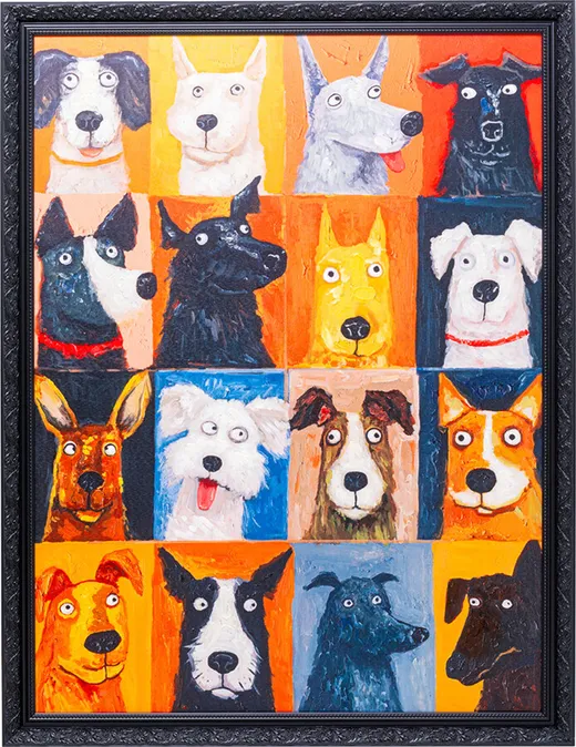 Obraz w ramie DOG FACES 90x120