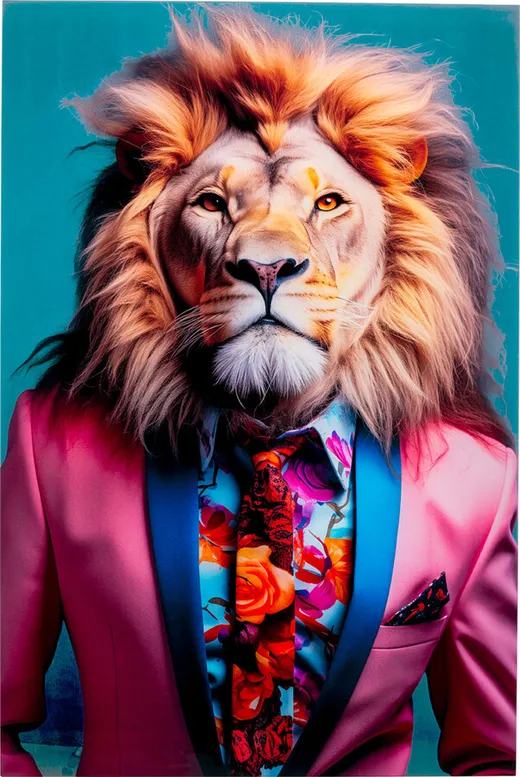 Obraz szklany SUIT LION 80x120