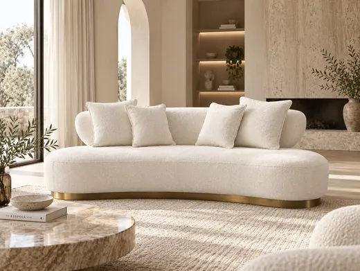 Sofa 3-osobowa NUA N71 boucle - biały ecru