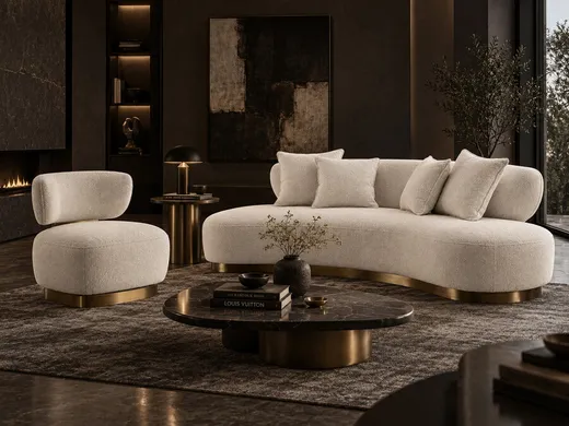 Sofa 3-osobowa NUA N71 boucle - biały ecru