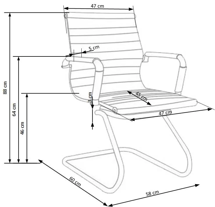 Fotel  PRESTIGE SKID - czarny