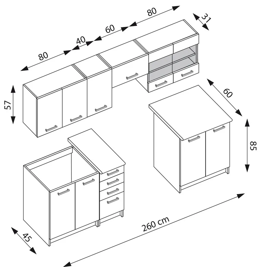 Kuchnia AMANDA 2 - akacja cynamonowa/priede arden