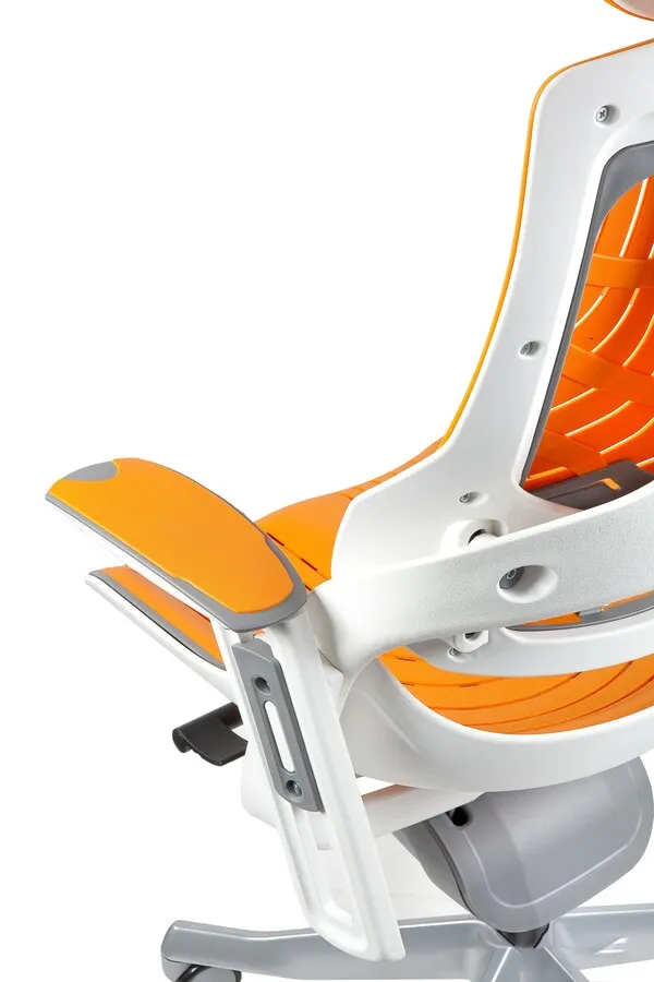 Fotel obrotowy WAU elastomer - mango/biały