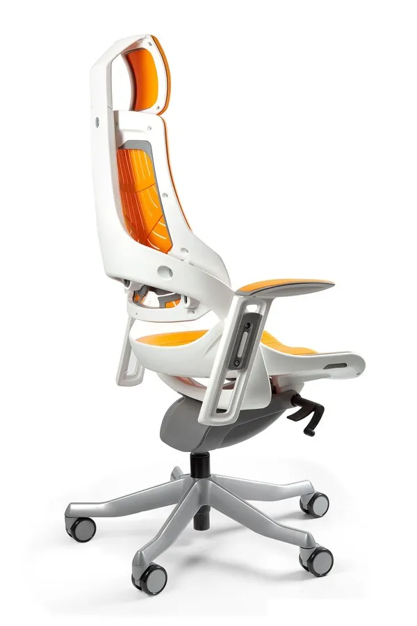 Fotel obrotowy WAU elastomer - mango/biały