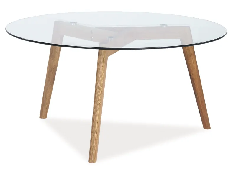 Ława okrągła ze szklanym blatem OSLO L2 80 cm - transparentny