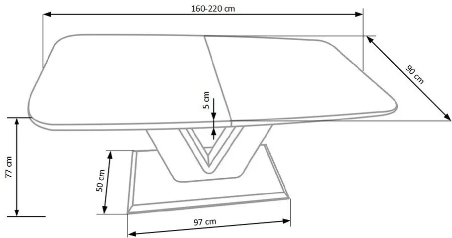 Stół rozkładany MISTRAL 160x90 - biały