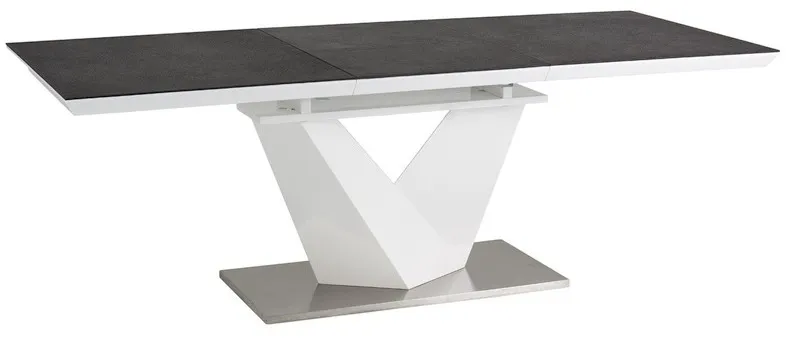 Stół rozkładany ALARAS II 160/220x90 - biały/czarny