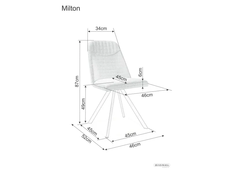 Krzesło tapicerowane MILTON - szary